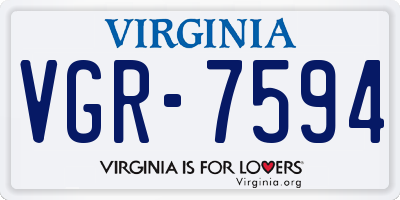 VA license plate VGR7594