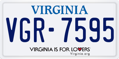 VA license plate VGR7595