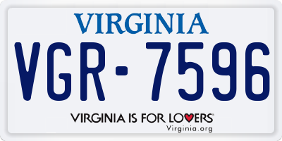 VA license plate VGR7596