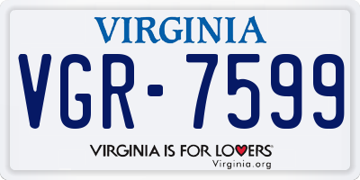 VA license plate VGR7599