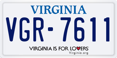 VA license plate VGR7611