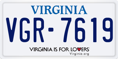 VA license plate VGR7619