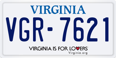 VA license plate VGR7621