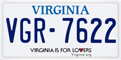 VA license plate VGR7622