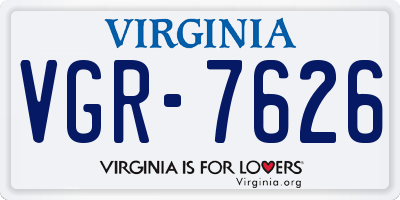 VA license plate VGR7626