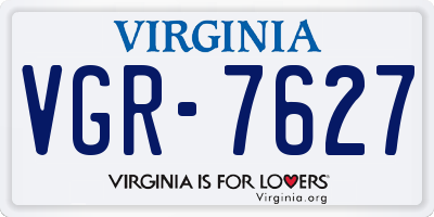 VA license plate VGR7627