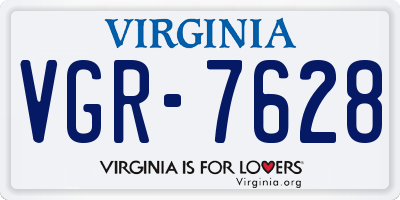 VA license plate VGR7628