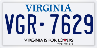 VA license plate VGR7629