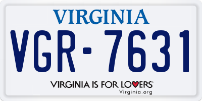 VA license plate VGR7631