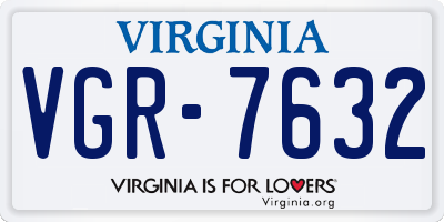 VA license plate VGR7632