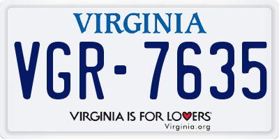 VA license plate VGR7635
