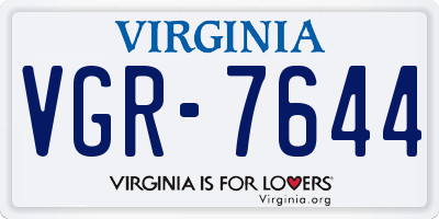VA license plate VGR7644
