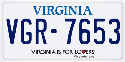 VA license plate VGR7653