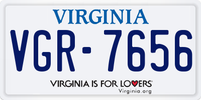 VA license plate VGR7656