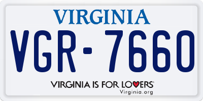 VA license plate VGR7660