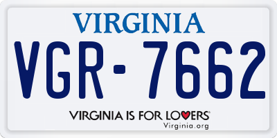 VA license plate VGR7662