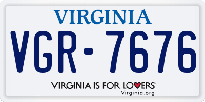 VA license plate VGR7676