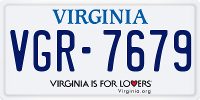 VA license plate VGR7679