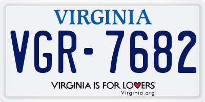VA license plate VGR7682