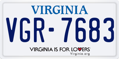 VA license plate VGR7683