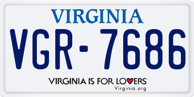 VA license plate VGR7686