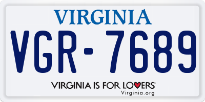 VA license plate VGR7689