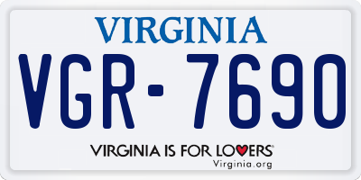 VA license plate VGR7690