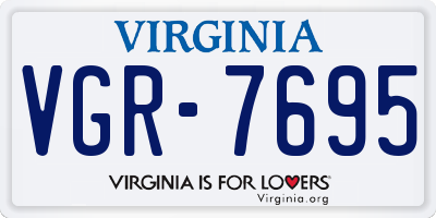 VA license plate VGR7695