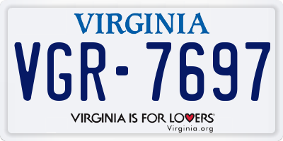 VA license plate VGR7697
