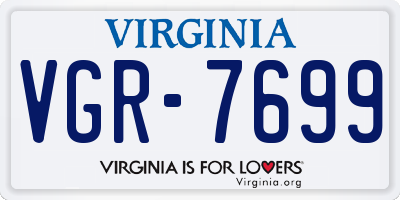 VA license plate VGR7699