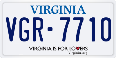 VA license plate VGR7710