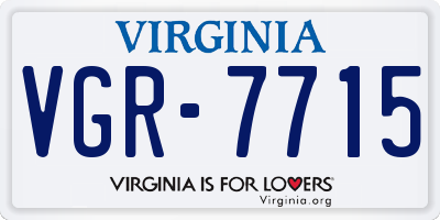 VA license plate VGR7715