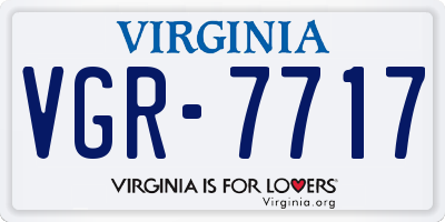 VA license plate VGR7717