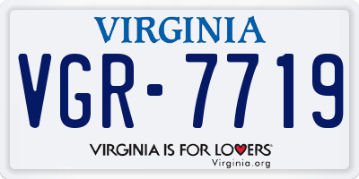 VA license plate VGR7719