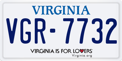 VA license plate VGR7732