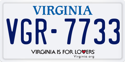 VA license plate VGR7733