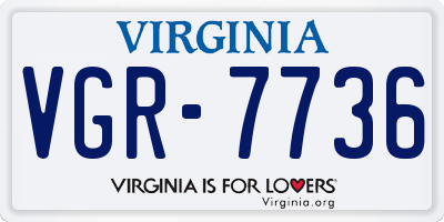VA license plate VGR7736
