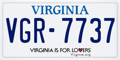 VA license plate VGR7737