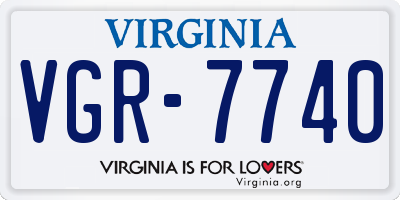 VA license plate VGR7740