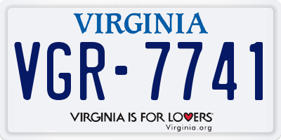 VA license plate VGR7741