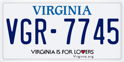 VA license plate VGR7745