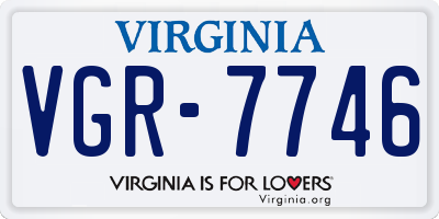 VA license plate VGR7746