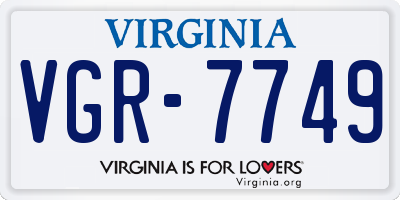 VA license plate VGR7749