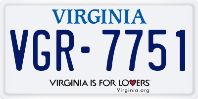 VA license plate VGR7751