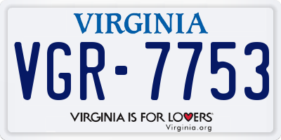 VA license plate VGR7753