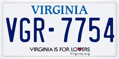 VA license plate VGR7754