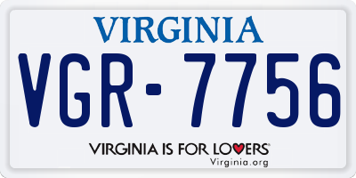 VA license plate VGR7756