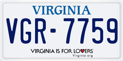 VA license plate VGR7759