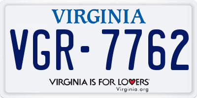 VA license plate VGR7762