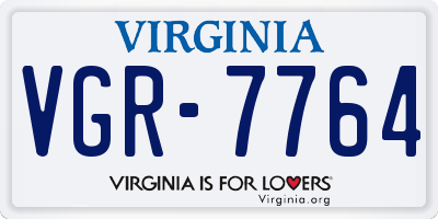 VA license plate VGR7764